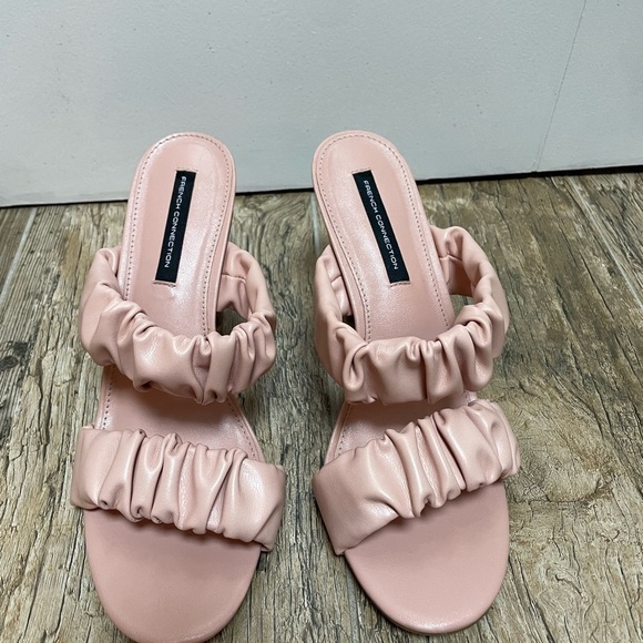 French Connection Ruched Crystal Heel Sandal Blush Size 9 Brand New Women’s - Picture 2 of 8
